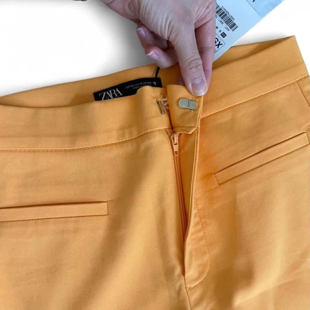Zara Women's Orange Crop Trousers - Size XS - Picture 4 of 5